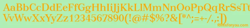Tusartext Font – Orange Fonts on Green Background