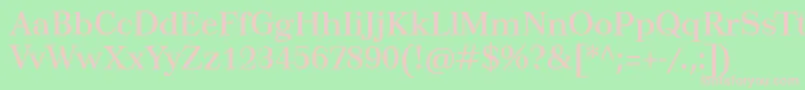 フォントTusartext – 緑の背景にピンクのフォント