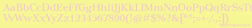 フォントTusartext – ピンクのフォント、黄色の背景