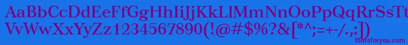 Tusartext Font – Purple Fonts on Blue Background
