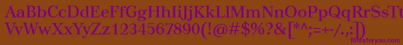 Tusartext Font – Purple Fonts on Brown Background