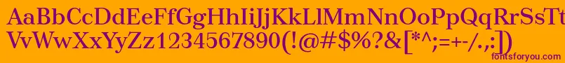 Tusartext Font – Purple Fonts on Orange Background