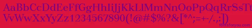 Tusartext-fontti – violetit fontit punaisella taustalla