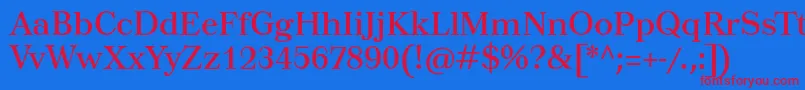 フォントTusartext – 赤い文字の青い背景