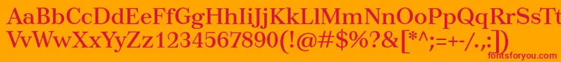 Tusartext Font – Red Fonts on Orange Background