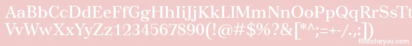 Tusartext-fontti – valkoiset fontit vaaleanpunaisella taustalla
