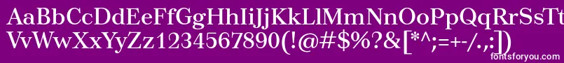 Tusartext-fontti – valkoiset fontit violetilla taustalla