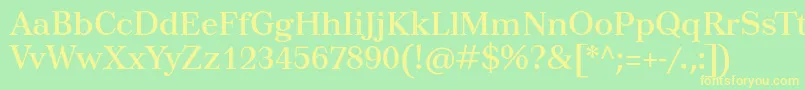 Tusartext-fontti – keltaiset fontit vihreällä taustalla