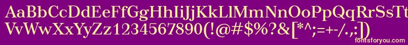 フォントTusartext – 紫の背景に黄色のフォント