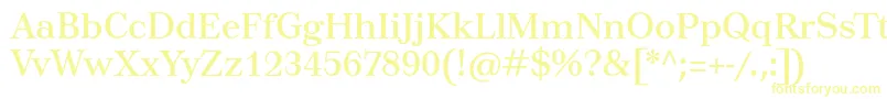 フォントTusartext – 白い背景に黄色の文字