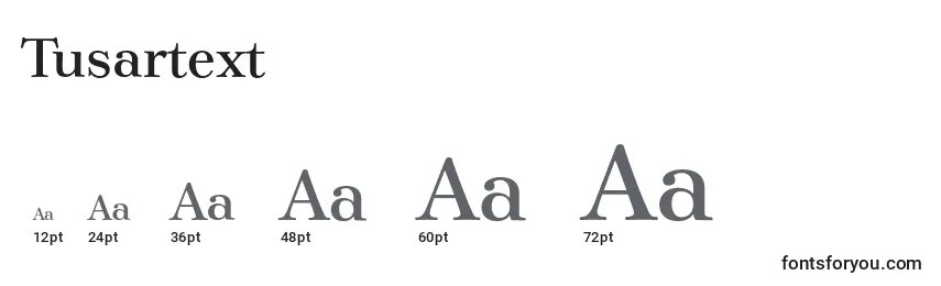 Размеры шрифта Tusartext
