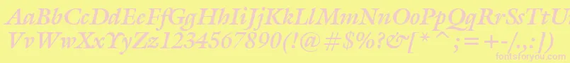 Tt0070m Font – Pink Fonts on Yellow Background