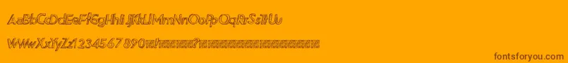 Fonte Movienite – fontes marrons em um fundo laranja