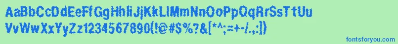 Regurgi Font – Blue Fonts on Green Background