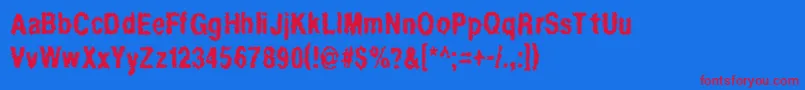 Regurgi Font – Red Fonts on Blue Background