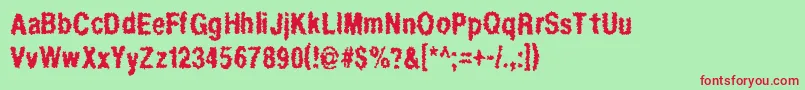 Regurgi Font – Red Fonts on Green Background