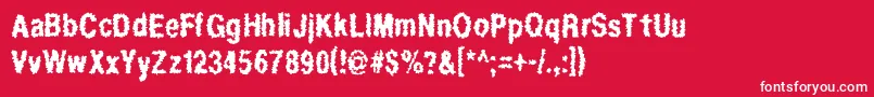 フォントRegurgi – 赤い背景に白い文字