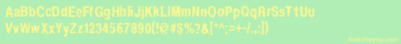 Regurgi Font – Yellow Fonts on Green Background