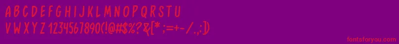 SweetmelodyBoldDemo-Schriftart – Rote Schriften auf violettem Hintergrund