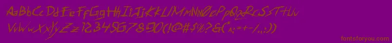 Шрифт Assassinnationital – коричневые шрифты на фиолетовом фоне