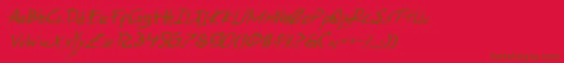 フォントAssassinnationital – 赤い背景に茶色の文字