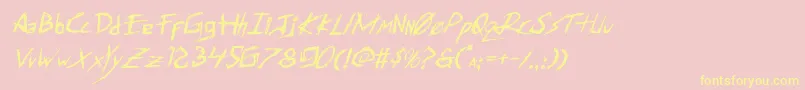 Шрифт Assassinnationital – жёлтые шрифты на розовом фоне