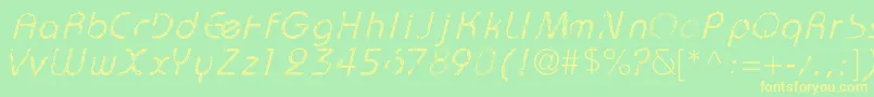 GarBold Font – Yellow Fonts on Green Background