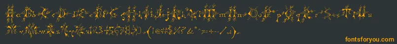 Mpswitchy-Schriftart – Orangefarbene Schriften auf schwarzem Hintergrund