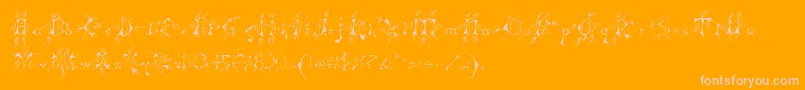 Mpswitchy-Schriftart – Rosa Schriften auf orangefarbenem Hintergrund