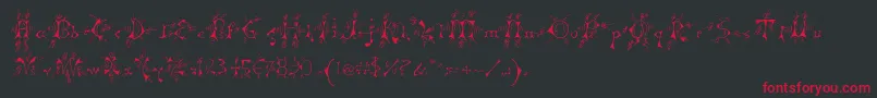 フォントMpswitchy – 黒い背景に赤い文字