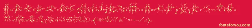 Mpswitchy Font – Yellow Fonts on Red Background