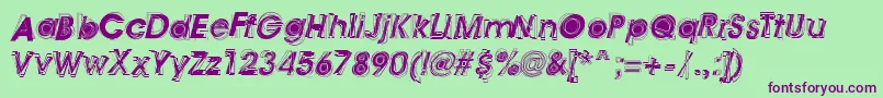 Ass Font – Purple Fonts on Green Background