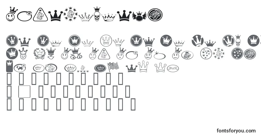 Schriftart Monarchbats – Alphabet, Zahlen, spezielle Symbole