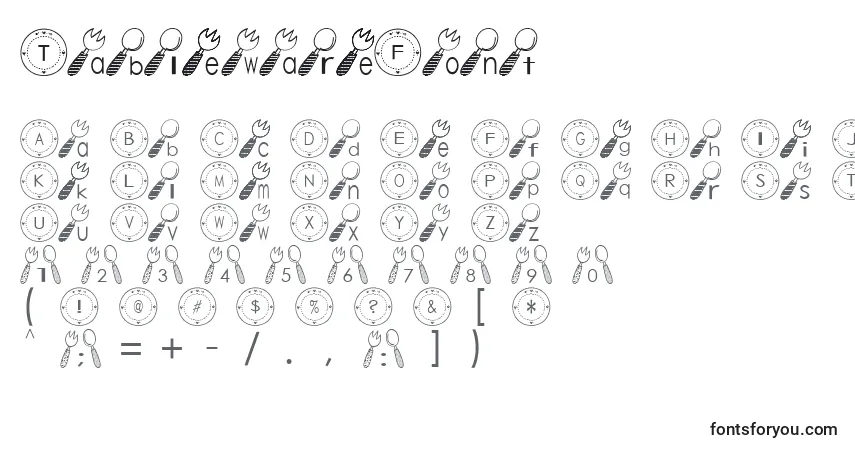 Schriftart TablewareFont – Alphabet, Zahlen, spezielle Symbole