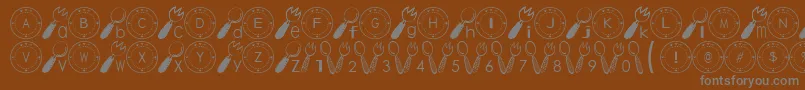 フォントTablewareFont – 茶色の背景に灰色の文字