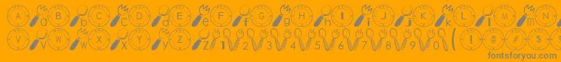 Saiba mais sobre a fonte TablewareFont Fonte TablewareFont – fontes cinzas em um fundo laranja