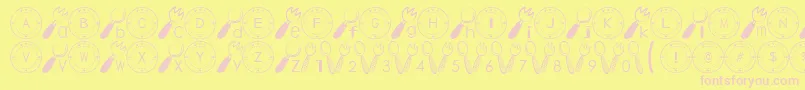 TablewareFont Font – Pink Fonts on Yellow Background