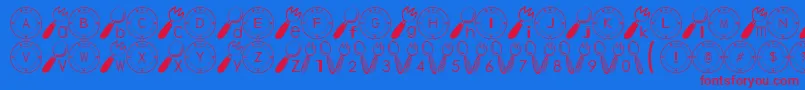TablewareFont Font – Red Fonts on Blue Background