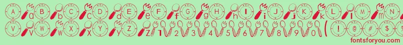 TablewareFont Font – Red Fonts on Green Background