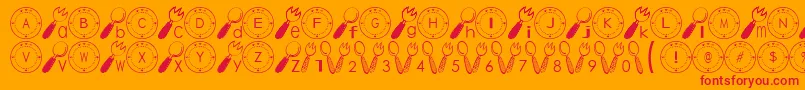 TablewareFont Font – Red Fonts on Orange Background