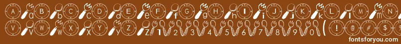 Шрифт TablewareFont – белые шрифты на коричневом фоне