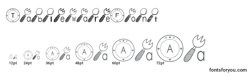 TablewareFont Font Sizes