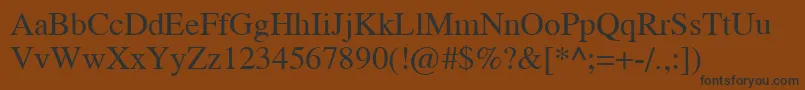TempoRegular-Schriftart – Schwarze Schriften auf braunem Hintergrund