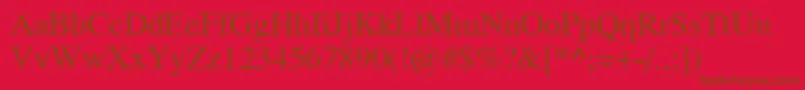 TempoRegular-Schriftart – Braune Schriften auf rotem Hintergrund