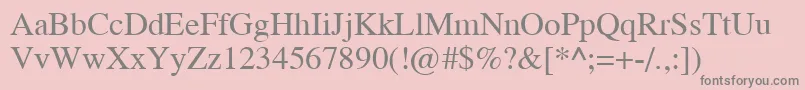 TempoRegular-Schriftart – Graue Schriften auf rosa Hintergrund