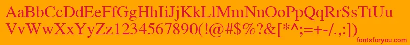 TempoRegular Font – Red Fonts on Orange Background