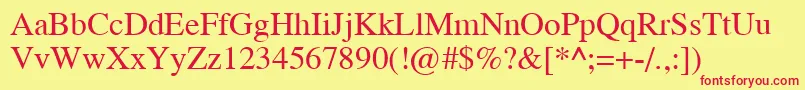 TempoRegular Font – Red Fonts on Yellow Background