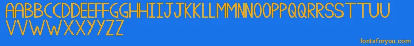 ClassA Font – Orange Fonts on Blue Background