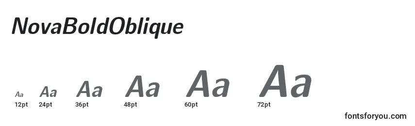 Размеры шрифта NovaBoldOblique