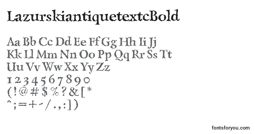 A fonte LazurskiantiquetextcBold – alfabeto, números, caracteres especiais